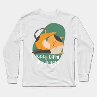 Funny Cat Yoga Pose Long Sleeve T-Shirt